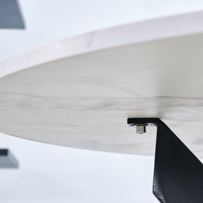 17 Stories Round Metal Base Dining Table & Reviews Wayfair